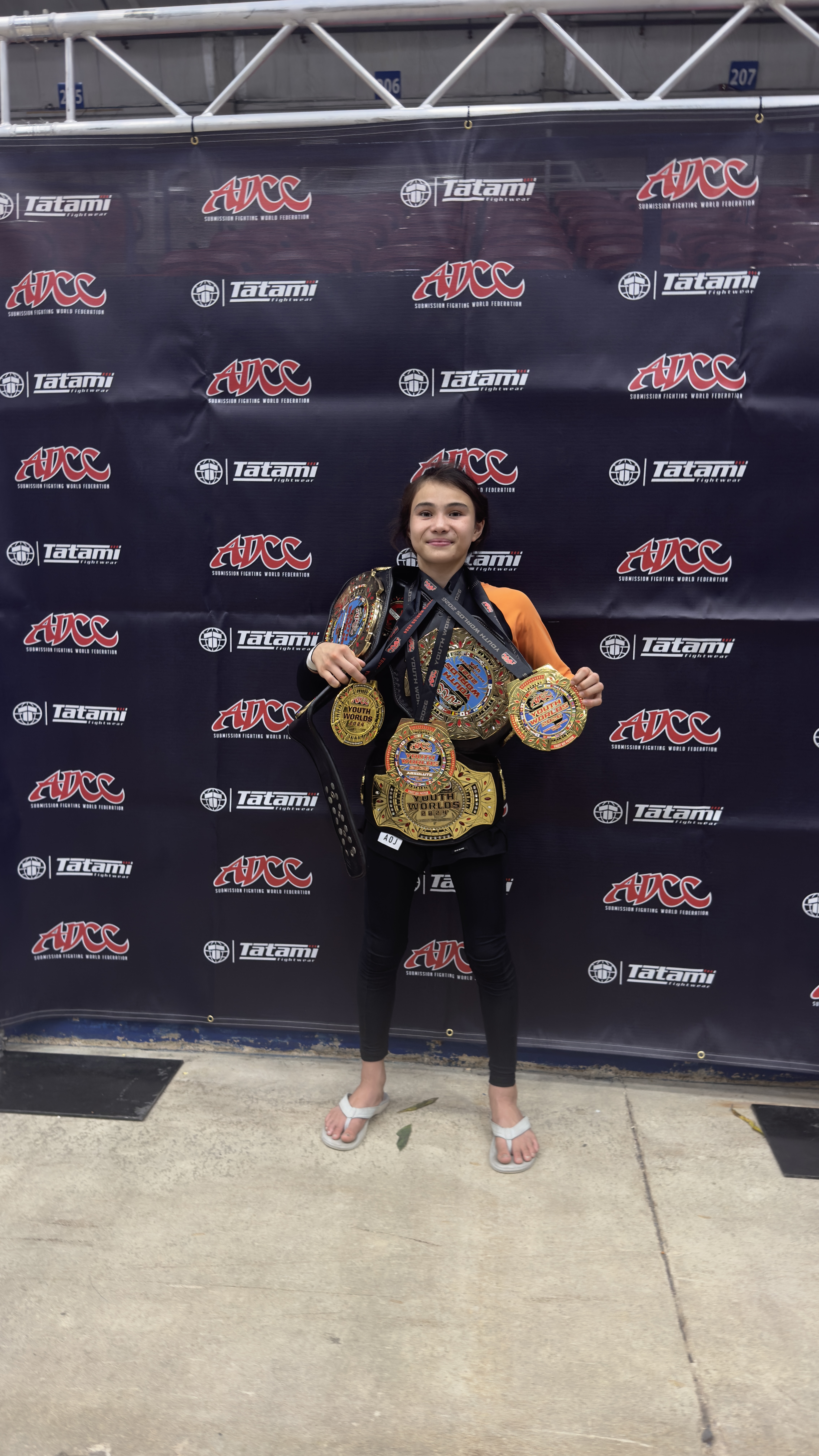 Bailey Heinsohn after winning two gold medals at the 2026 ADCC Youth World Championships.