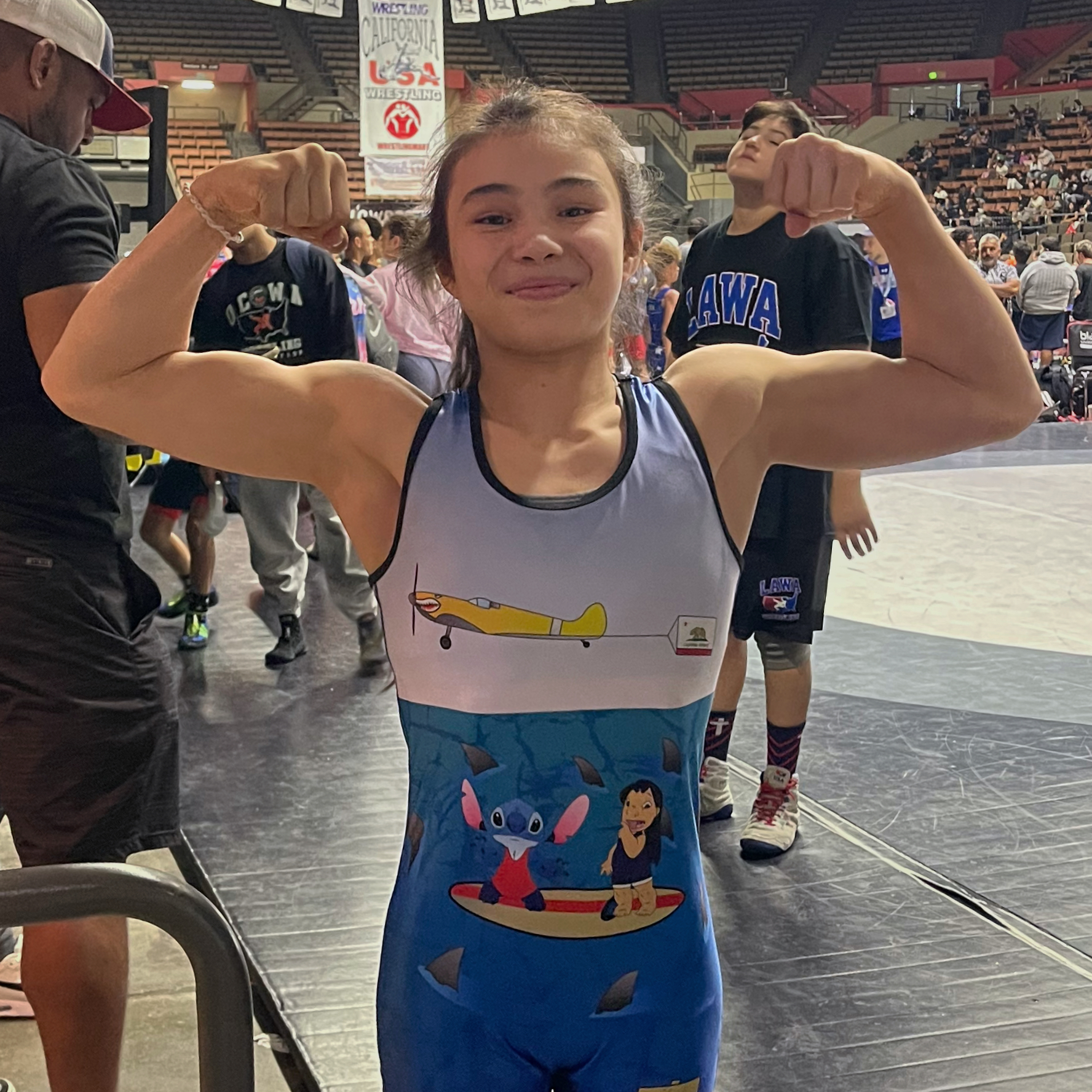 Bailey Heinsohn competing in wrestling
